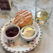 Scone and Whiskey enjoyed in the Castle tea rooms